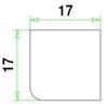 Meranti glaslat type - wit gegrond 17x17 mm